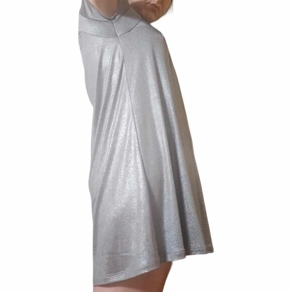 Fleurish Silver Sparkly Mini Dress Size S! 31" Long Gently Used Pre-Owned - Picture 3 of 16
